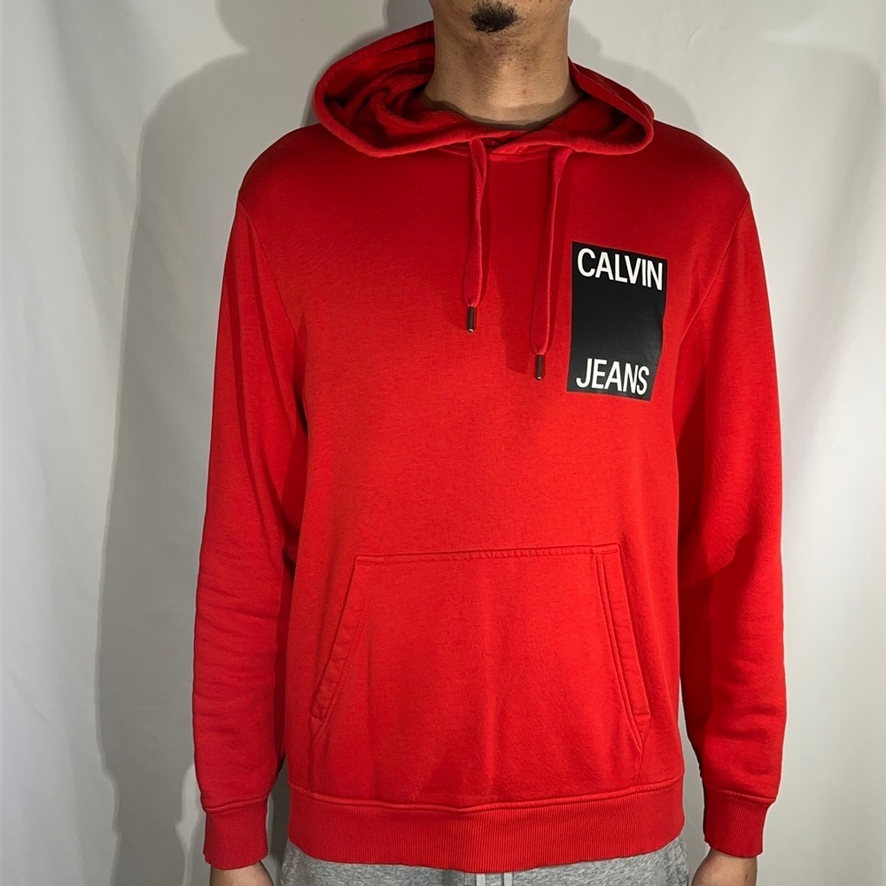 Mens XL Red Calvin Klein Jeans Hoodie